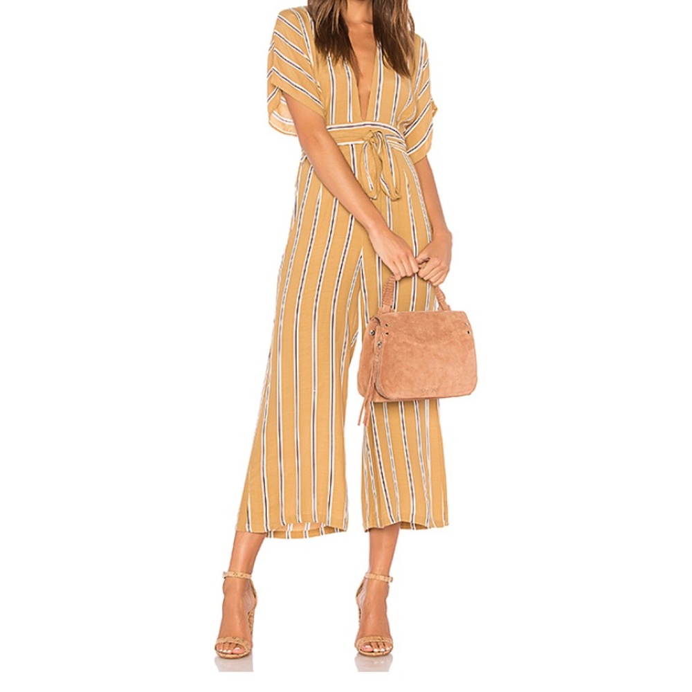 Faithful the Brand Cedric Striped Yellow Jumpsuit
